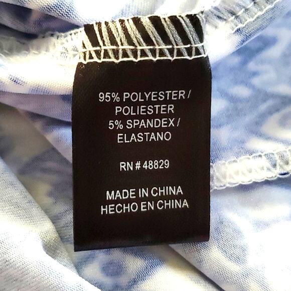 PRETTY ☆ BLUE PRINT CROSSOVER BUST ☆ MAXI DRESS ☆ XL ☆ NWT - Picture 7 of 9